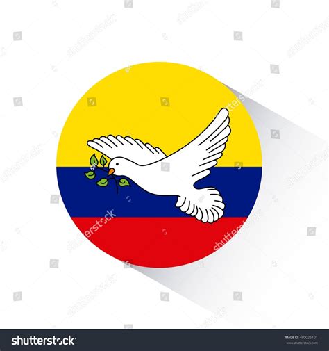 Colombian Peace Dove Olive Branch Vector เวกเตอร์สต็อก ปลอดค่า