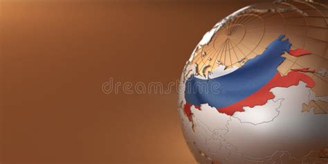 Map Of The Russia On Earth Stock Illustration Illustration Of Globe