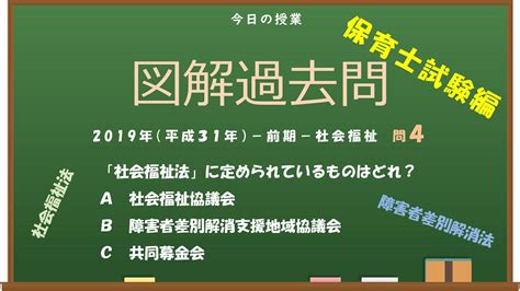 いっちんの福祉の学校 保育士試験過去問解説 2019年（平成31年）前期 社会福祉 問4 いっちんの福祉の学校 福祉系資格試験人材教育と