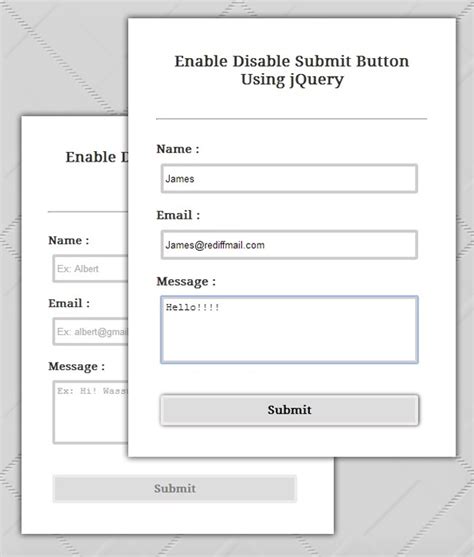 Enable Disable Submit Button Using JQuery FormGet