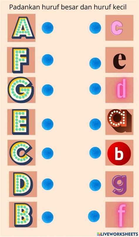 Padankan Huruf Besar Dan Kecil Online Worksheet Live Worksheets