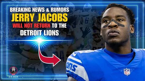 The Detroit Lions Waive Jerry Jacobs Tender Options Youtube