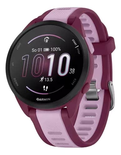 Reloj Garmin Forerunner 165 Music Amoled Granate Lila 43mm Caja Lila