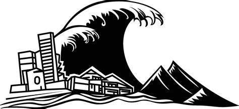 Tsunami composition depicting a natural disaster vector image ...