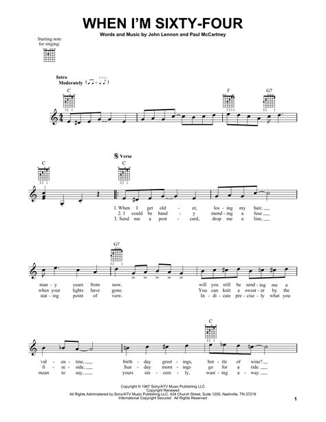 When I M Sixty Four By The Beatles Sheet Music For Easy Guitar At Sheet