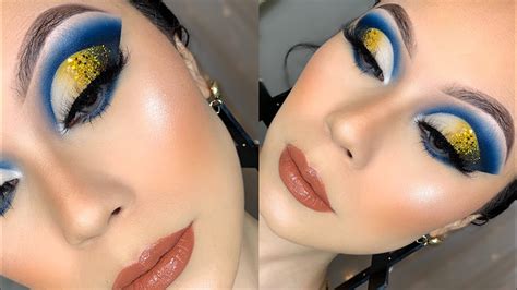 Tutorial De Maquillaje Azul Intenso Con Dorado 2020 Youtube