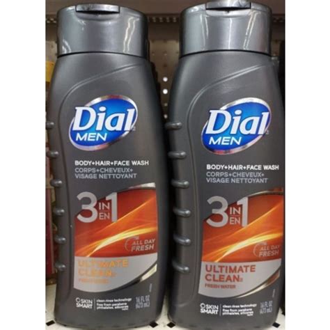 Dial Men 3in1 Body Hair And Face Wash Ultimate Clean Fresh Water