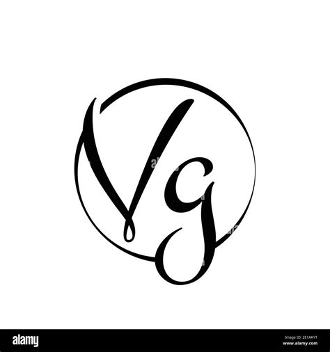 Initial Vg Letter Logo Design Vector Template Abstract Script Letter