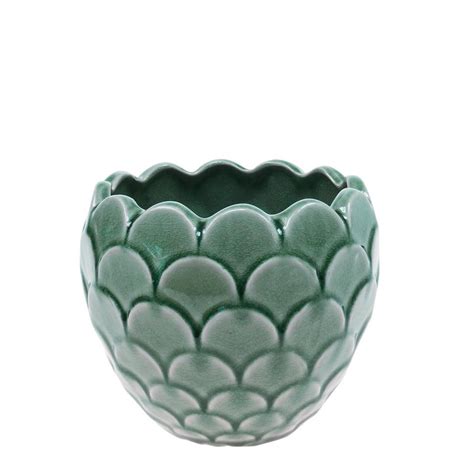 Floristik24 it Vaso da fiori in ceramica smaltata verde craquelé