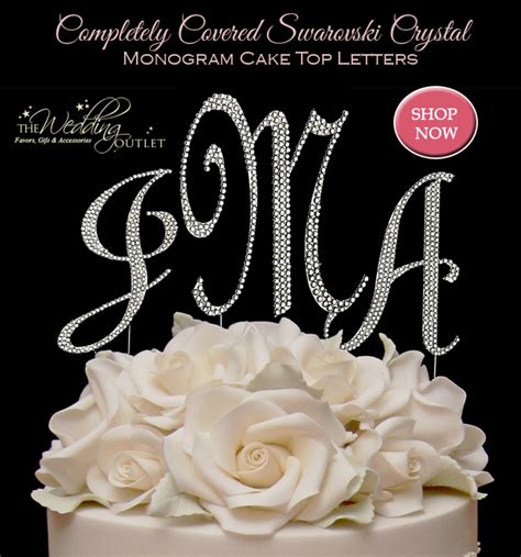 Crystal Monogram Wedding Cake Toppers