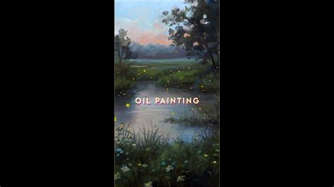 Fireflies Meadow Landscape Oil Painting Timelapse Youtube