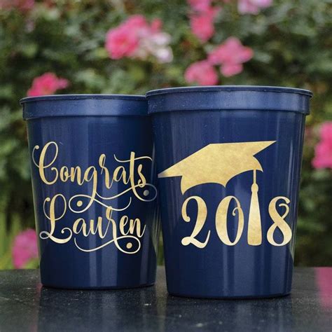 Graduation Cap Cups Graduation Tassel Printed Party Cups Party