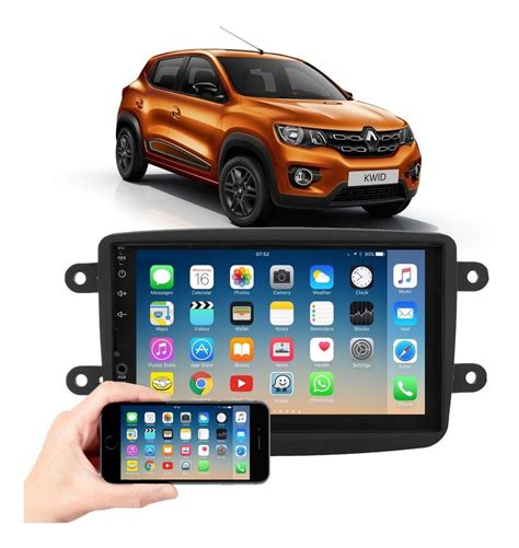 Central Multim Dia Bluetooth Espelha Android Ios Renault Sandero Kwid