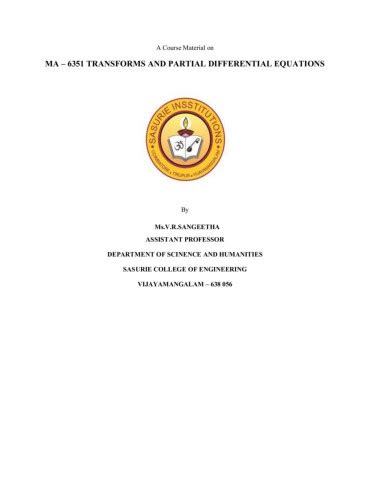 Ma Transforms And Partial Differential Equations