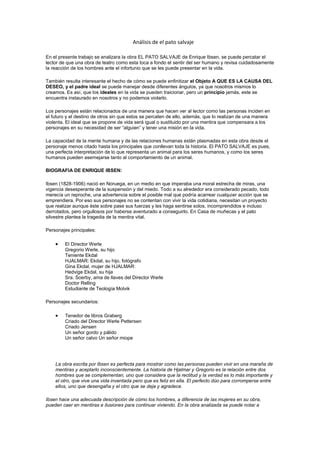 Análisis de el pato salvaje PDF