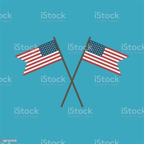 United States Flag Icon In Flat Design Stock Illustration Download