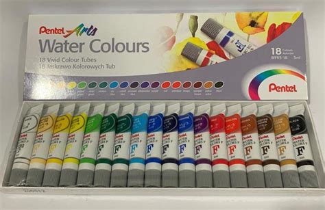 Tinta Aquarela Pentel Arts Water Colours Cores Wfrs