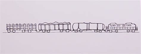 How to draw a freight train