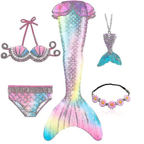 Nye børn Den Lille Havfrue haler Børn Memaid Badedragt Bikini Badedragt Halloween Kostume Girll