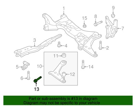 2008-2024 Mitsubishi Lower Control Arm Front Bolt MU000546 | Mitsubishi ...