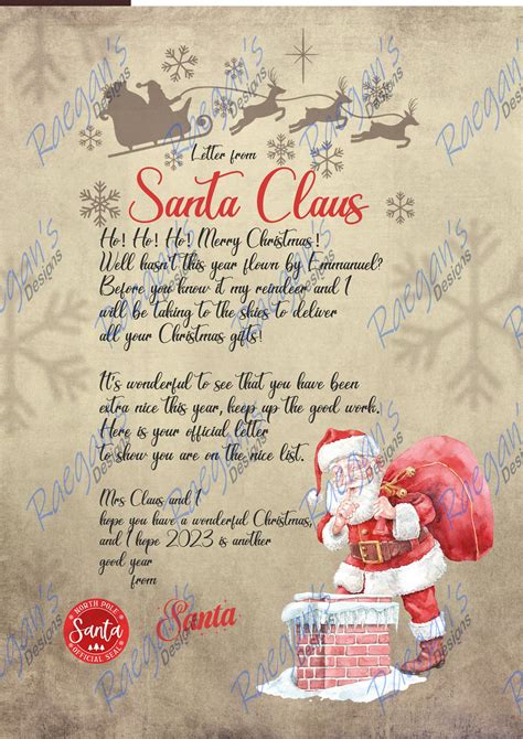 Official Letter From Santa Personalised Vintage Letter From Etsy UK