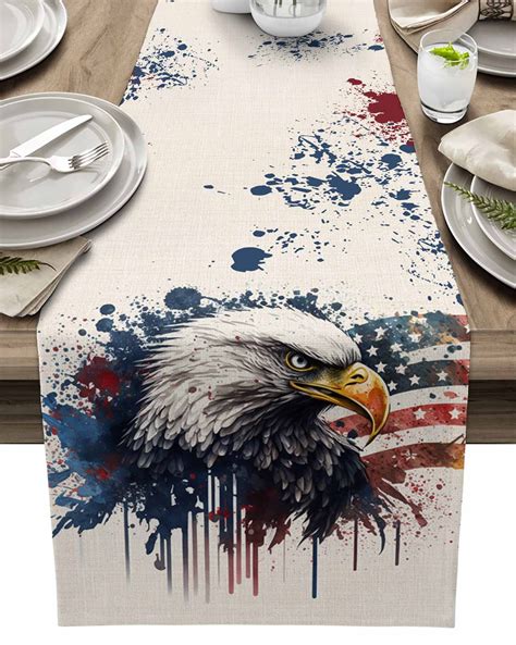 Th Of July Table Runners American Flag Independence Day Table Runners