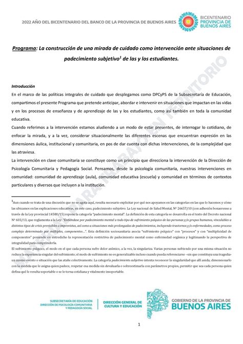 La Construcci N De Una Mirada De Cuidado Como Intervenci N Ante