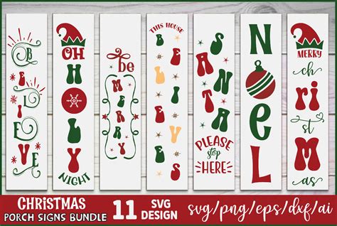 Christmas Porch Signs SVG Bundle Graphic by T-SHIRTBUNDLE · Creative Fabrica