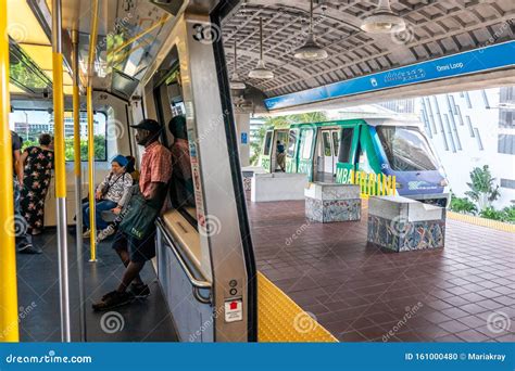 MIAMI, USA - September 10, 2019: Metro Mover Train on the Station in ...