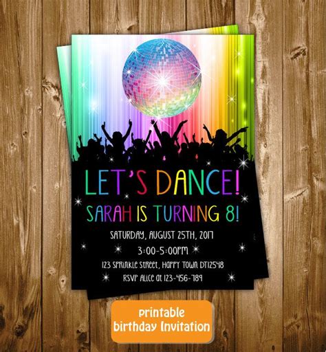 Dance Party Invitations Printable Free Printable Templates