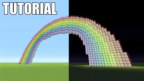 Minecraft Tutorial How To Make An Epic Glowing Rainbow Youtube