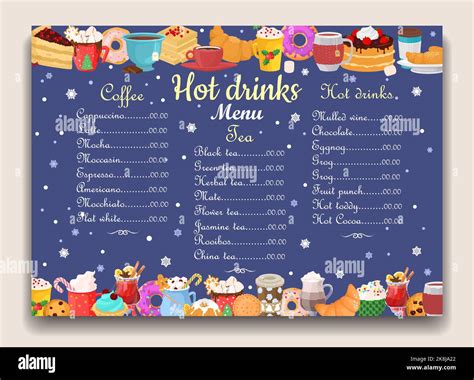 Hot Drinks Winter Menu Vector Design Template Stock Vector Image And Art