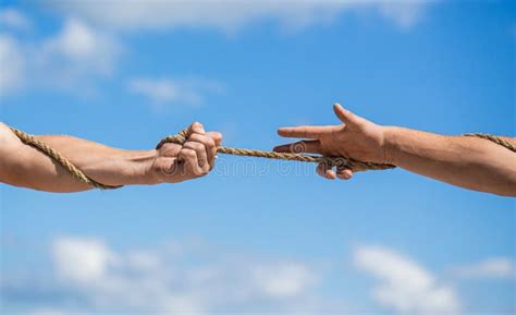 Rope Cord Hand Holding A Rope Climbing Rope Strength And