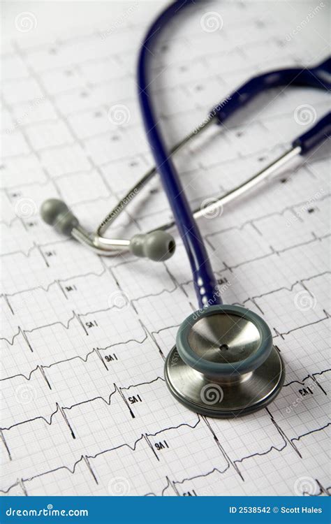 Stethoscope On Top Of An Ekg Stock Photo Image Of Emergency Female