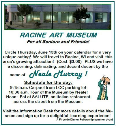 Join Us! June Trip To Racine Art Museum - Libertyville Covenant Church