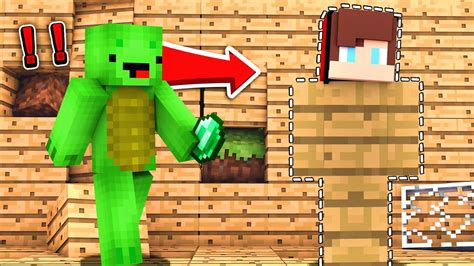 Jj Hide In The Wall To Steal Diamonds From Mikey In Minecraft Maizen