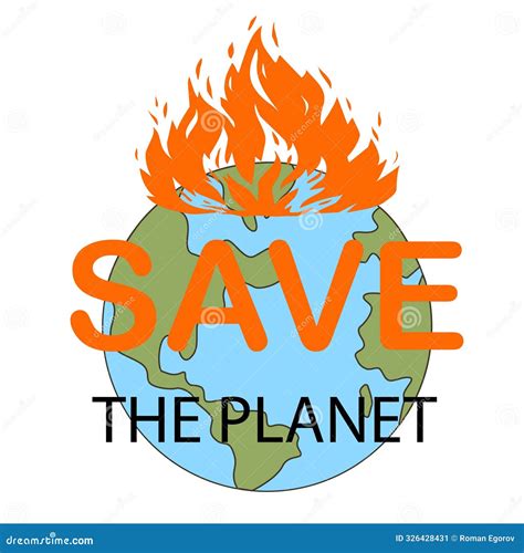 Save Planet. Earth in Fire Flames. Eco Sticker. Forests Burning. Global