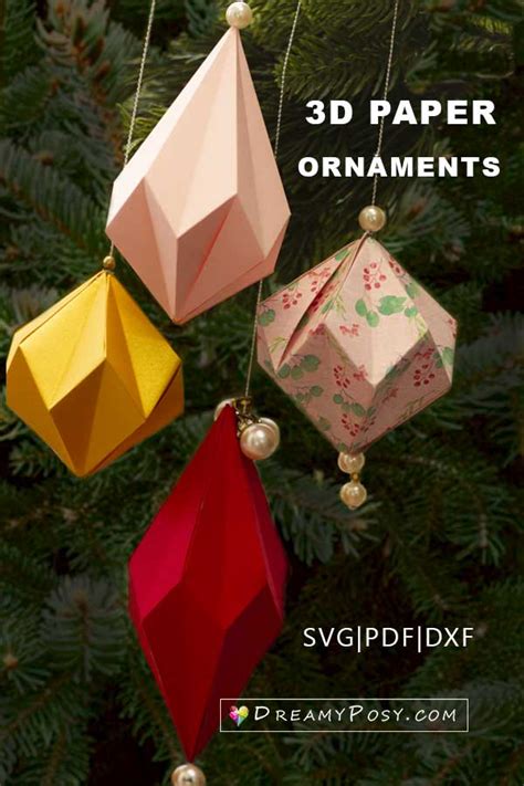 Easy 2D and 3D Cricut ornaments with free SVG templates