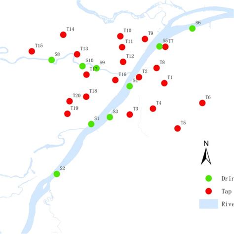 Map Of Sampling Sites In A City In The Middle Reaches Of The Yangtze