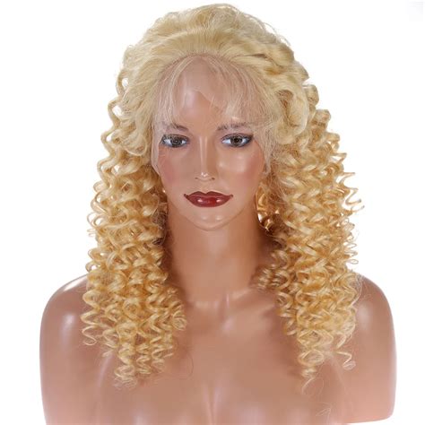 Premier Virgin Brazilian 613 Curly Blonde Human Hair Full Lace Wig With