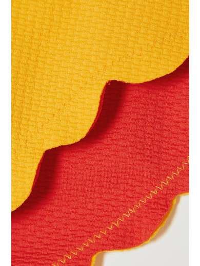 Marysia Net Sustain Antibes Reversible Scalloped Recycled Seersucker Bikini Briefs Net A Porter