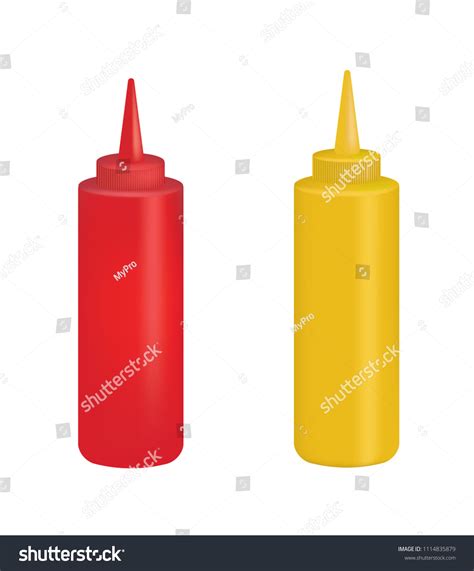 Plastic Ketchup Mustard Bottles Vector Stock Vector Royalty Free