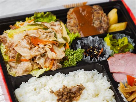 グー弁当（関西）の肉野菜炒め＆黒毛和牛手ごねハンバーグステーキ弁当 1100円｜【お弁当デリ】お弁当の配達デリバリー