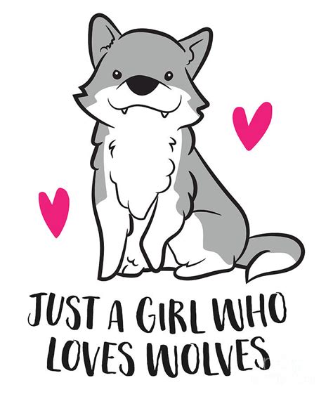 Just A Girl Who Loves Wolves Cute Wolf Girl Tapestry - Textile by EQ ...