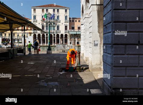 Venice Italy June African American Worker Of The Venice