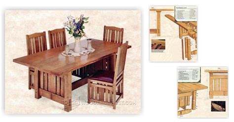 Arts and Crafts Dining Table Plans • WoodArchivist