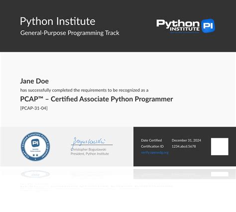 Международный сертификат Python Institute