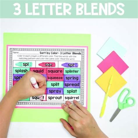 Letter Blends Phonics Worksheets Scr Spl Str Shr Squ Thr Tpt