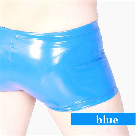 Men Wet Look Shorts Zipper Front Faux Latex Hot Pants Low Waist Sexy Hot Black Ebay