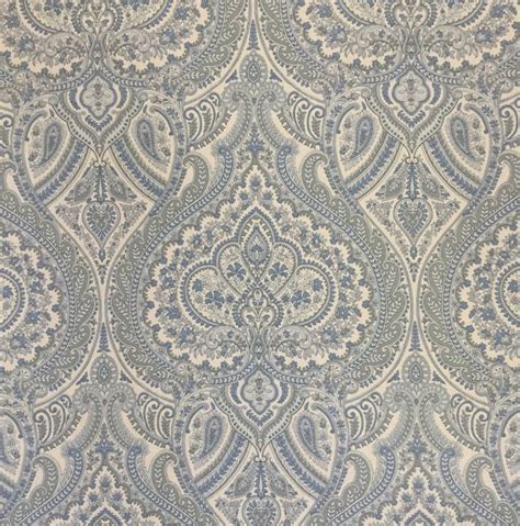 Pastel Blue Damask Upholstery Fabric By The Yard Etsy Damask